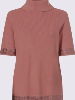 Pull à col roulé jolies pierres brillantes fantaisie