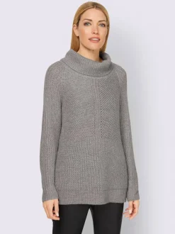 Pull à col roulé manches longues en maille moderne