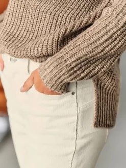 Pull à col roulé manches longues en maille moderne
