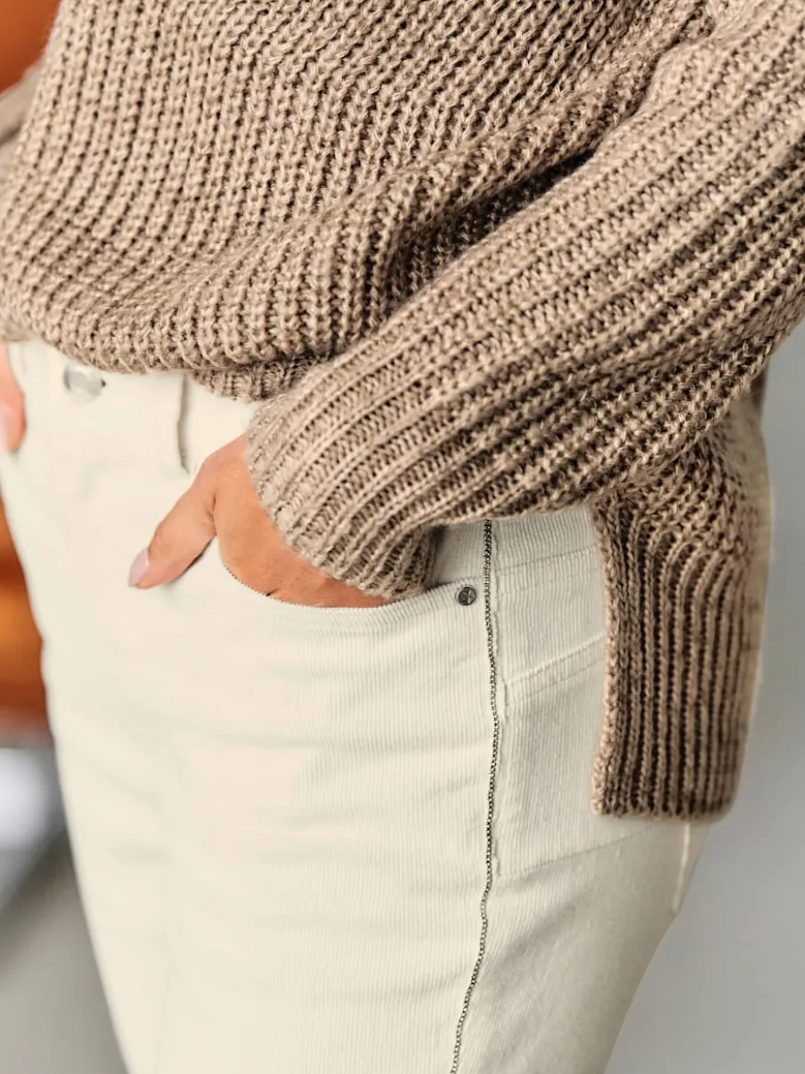 Pull à col roulé manches longues en maille moderne