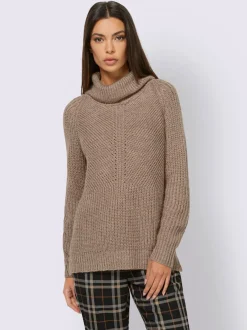 Pull à col roulé manches longues en maille moderne