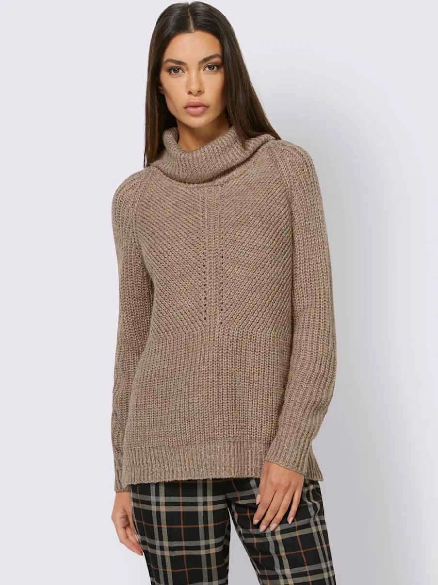 Pull à col roulé manches longues en maille moderne