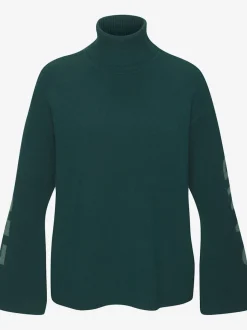 Pull à col roulé manches longues avec logo brodé