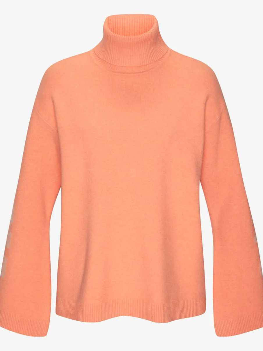Pull à col roulé manches longues avec logo brodé