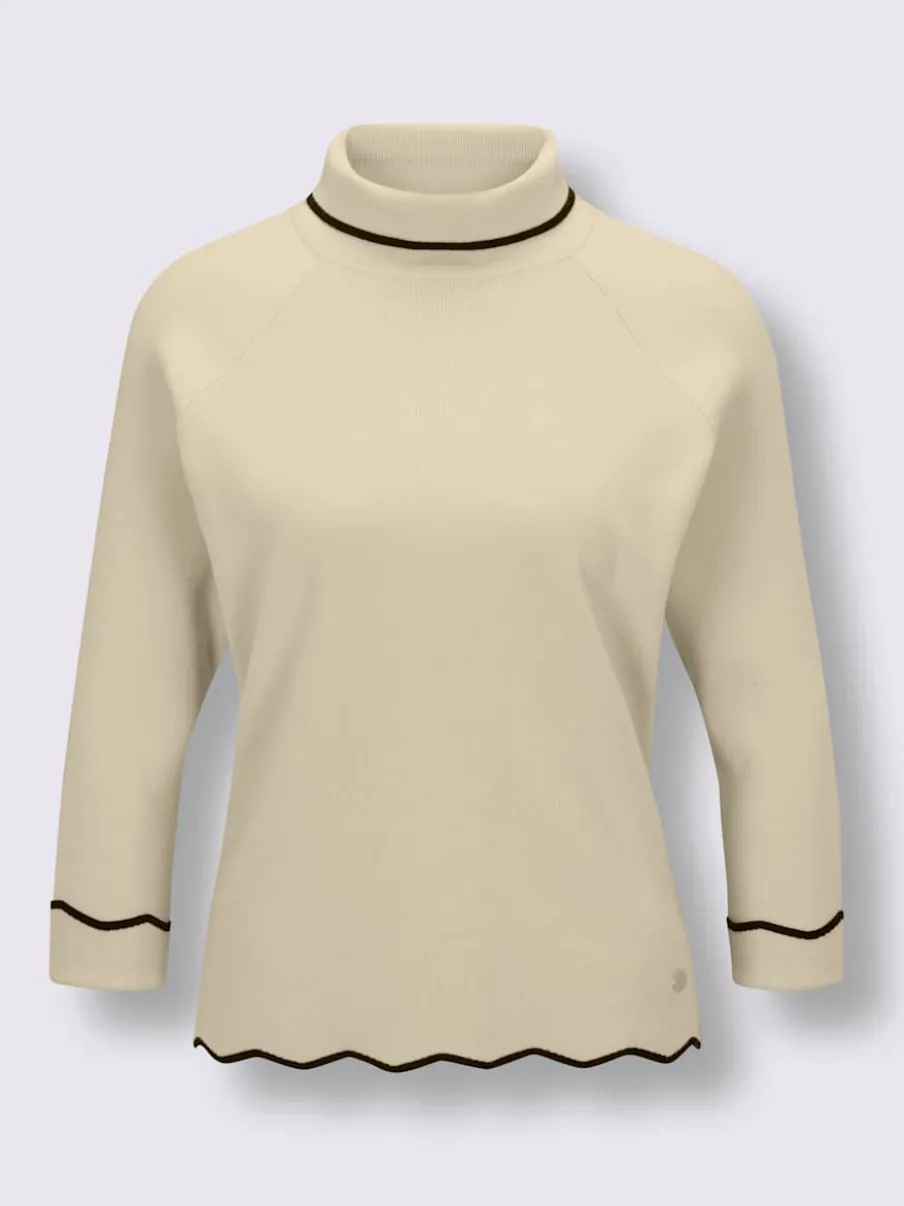 Pull à col roulé tricot fin élégant