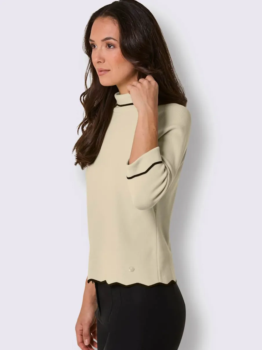 Pull à col roulé tricot fin élégant
