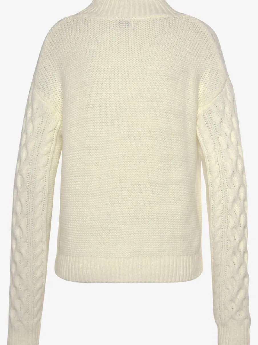 Pull à col tortue avec motif torsadé et mancherons
