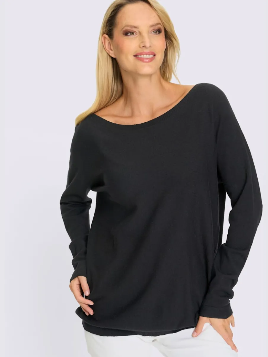 Pull décontracté à encolure ronde et manches longues