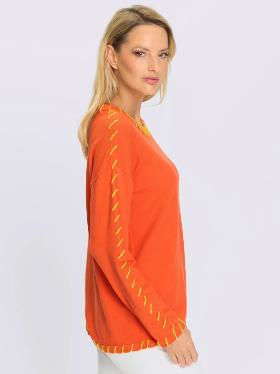 Pull décontracté à encolure ronde et manches longues