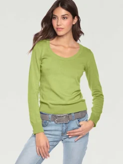 Pull décontracté en tricot fin à encolure ronde