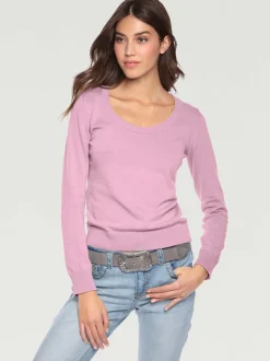 Pull décontracté en tricot fin à encolure ronde