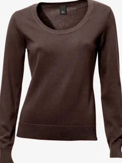 Pull décontracté en tricot fin à encolure ronde