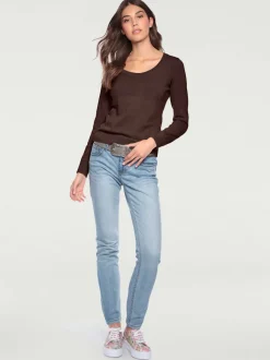 Pull décontracté en tricot fin à encolure ronde