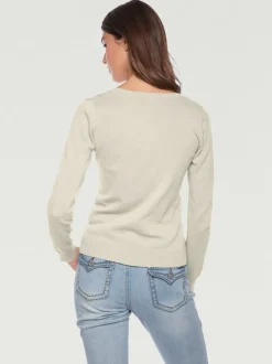 Pull décontracté en tricot fin à encolure ronde