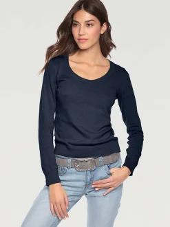 Pull décontracté en tricot fin à encolure ronde