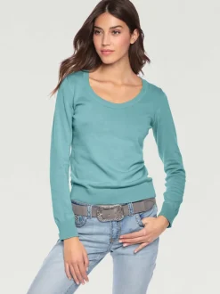 Pull décontracté en tricot fin à encolure ronde