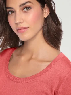 Pull décontracté en tricot fin à encolure ronde