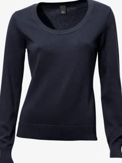 Pull décontracté en tricot fin à encolure ronde