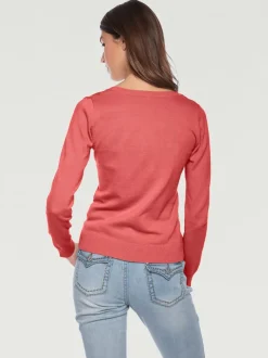 Pull décontracté en tricot fin à encolure ronde