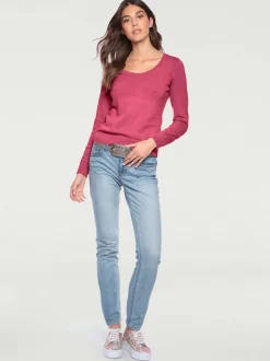 Pull décontracté en tricot fin à encolure ronde