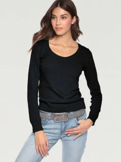 Pull décontracté en tricot fin à encolure ronde