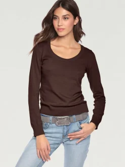 Pull décontracté en tricot fin à encolure ronde