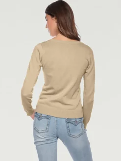 Pull décontracté en tricot fin à encolure ronde