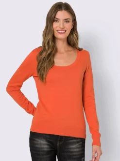 Pull décontracté en tricot fin à encolure ronde