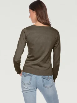 Pull décontracté en tricot fin à encolure ronde