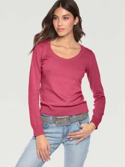 Pull décontracté en tricot fin à encolure ronde