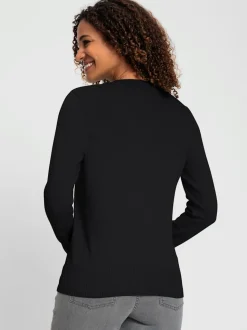 Pull doux à encolure en V en tricot pur coton