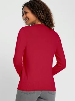 Pull doux à encolure en V en tricot pur coton