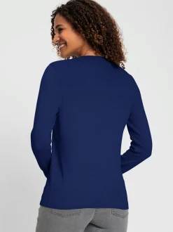 Pull doux à encolure en V en tricot pur coton