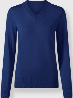 Pull doux à encolure en V en tricot pur coton