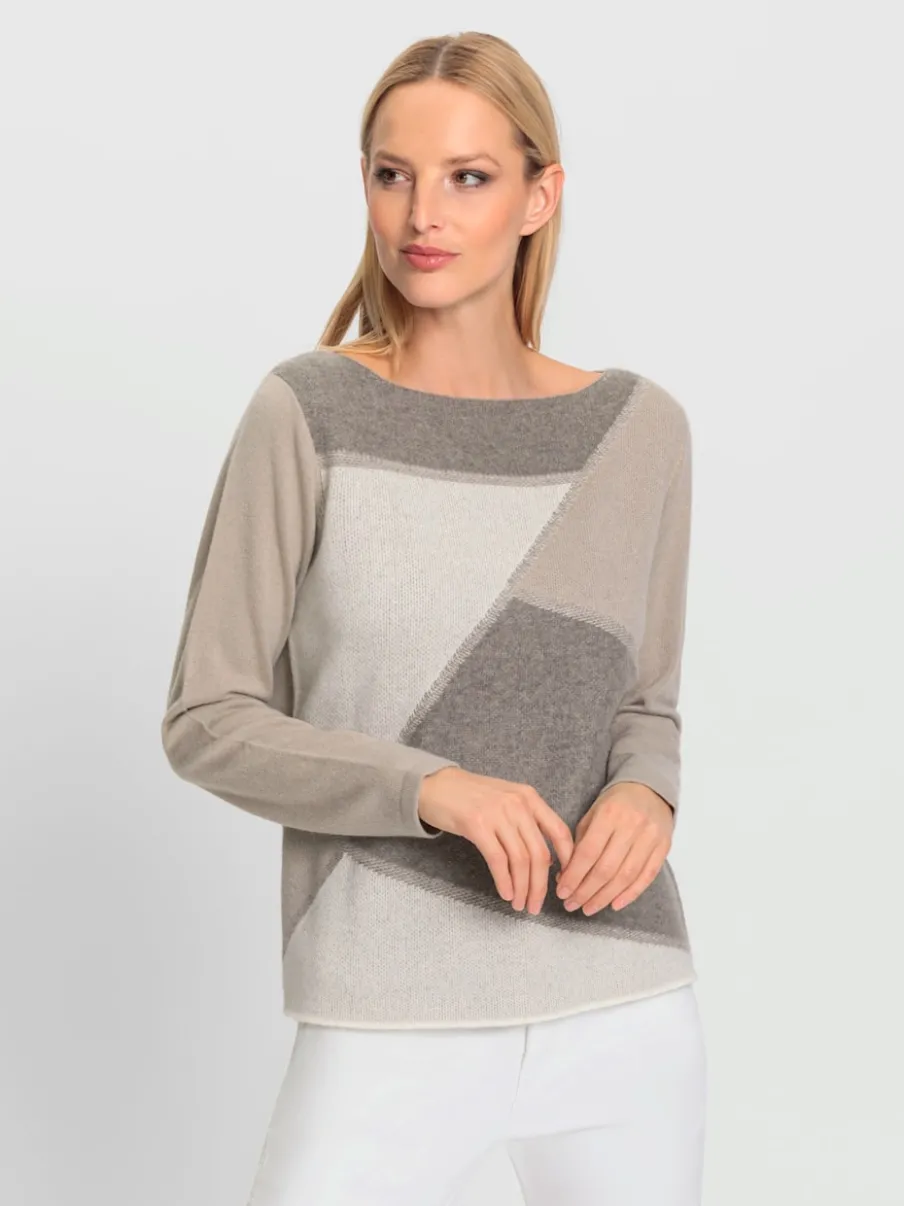 Pull à encolure en U en tricot pur cachemire