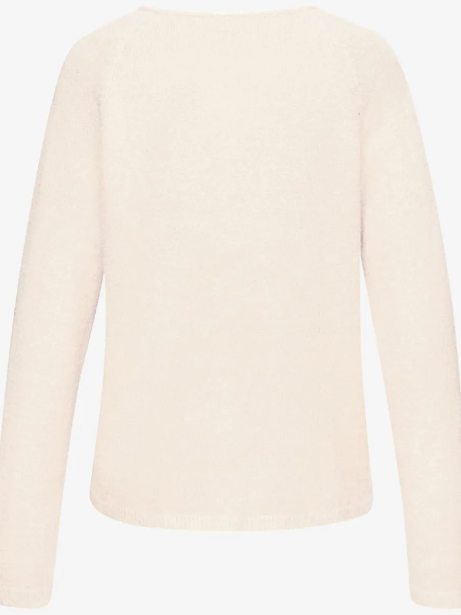 Pull à encolure en v avec manches raglan longues et matière douce