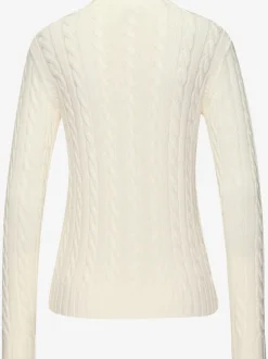 Pull à encolure en V avec motif en tricot torsadé et manches longues