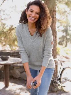 Pull à encolure en v 50% coton