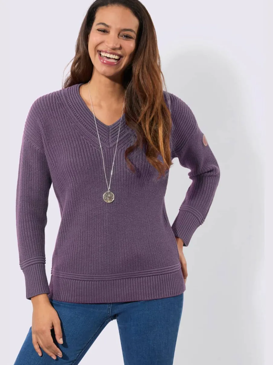 Pull à encolure en v 50% coton