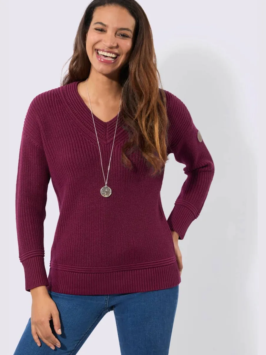 Pull à encolure en v 50% coton
