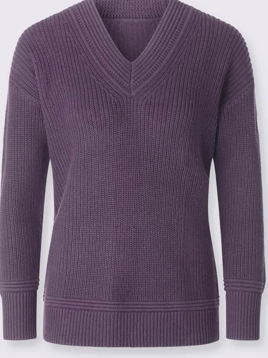 Pull à encolure en v 50% coton