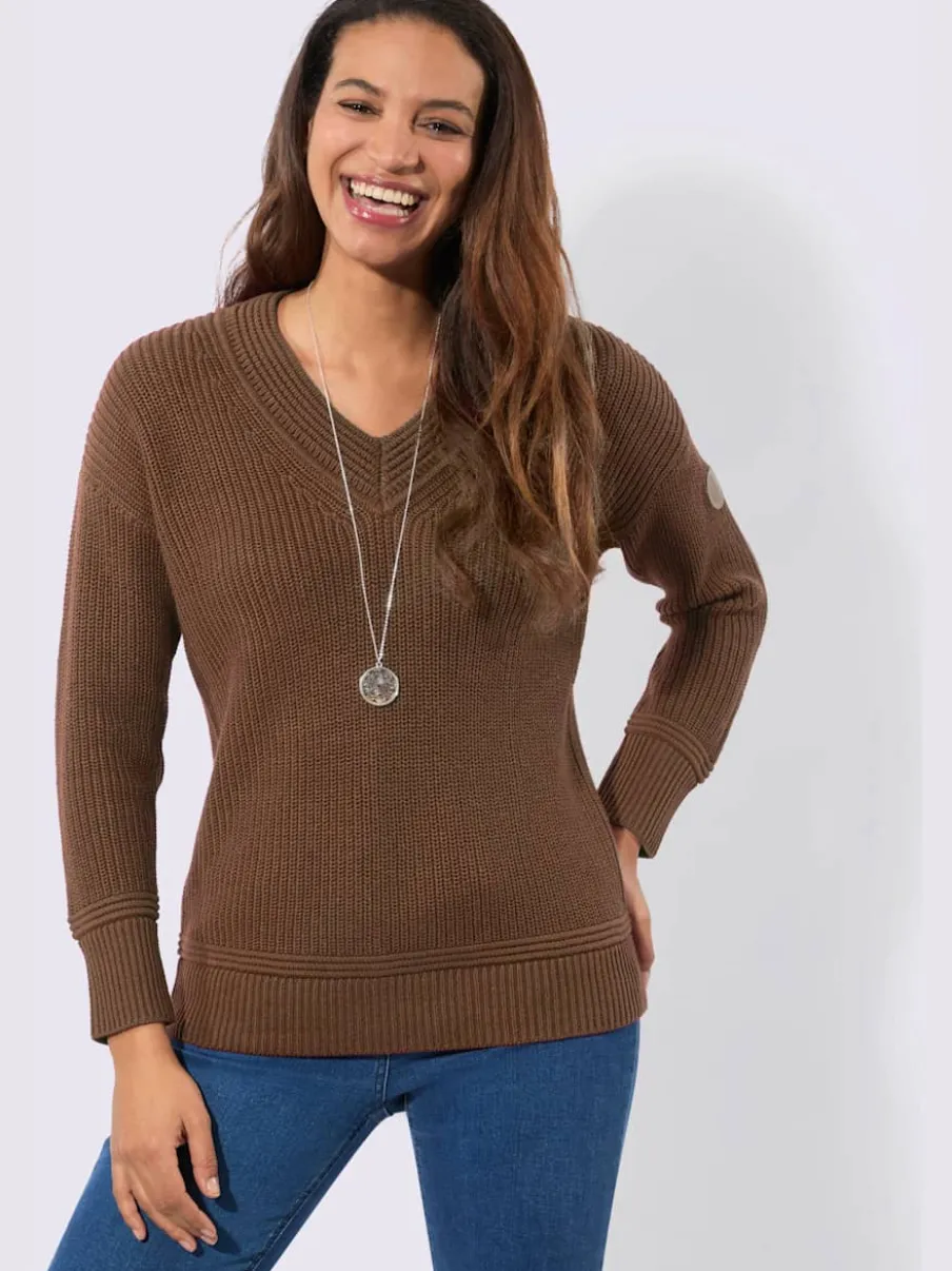 Pull à encolure en v 50% coton