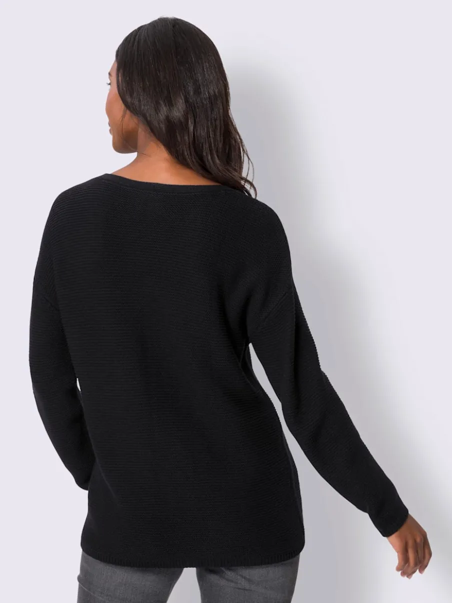 Pull à encolure en V mancherons et manches longues
