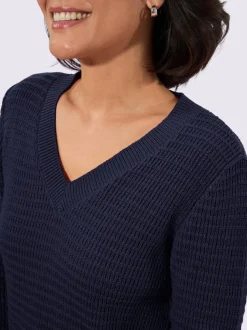Pull à encolure en v pur coton