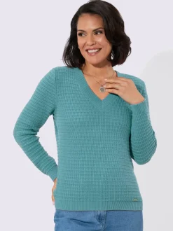 Pull à encolure en v pur coton