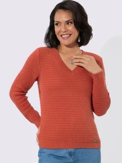 Pull à encolure en v pur coton