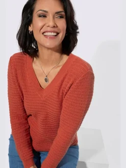 Pull à encolure en v pur coton