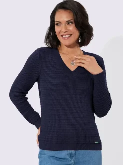 Pull à encolure en v pur coton