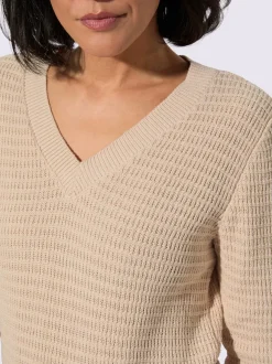 Pull à encolure en v pur coton