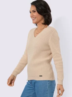Pull à encolure en v pur coton